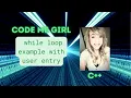 Basic while loop example in C using strings in Visual Studio Code VS code VS Code code examples