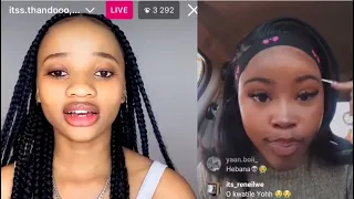 tiktokers thando u0026 paballo instagram live video xposing each other