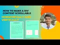 How to make a Div Scrollable Horizontally and Vertically Scrollable Div