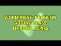 Wordpress Problem adding class to body - class