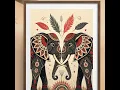 Elephants - Boho Style Terracota Wall Art Print Boho Poster Terracotta Modern Wall Decor
