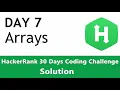 Day 7 - Arrays