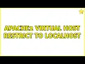 Apache2 Virtual Host Restrict to Localhost