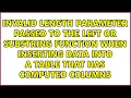 Invalid length parameter passed to the LEFT
