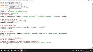 TOOL TIP OR BALLOON IN TKINTER