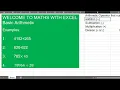 Maths with Excel Basic Arithmetic Add Subtract Multiply Divide