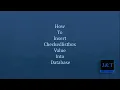 How To Insert Checkedlistbox Value Into Database
