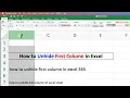 How to Unhide First Column in Excel