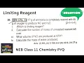 LIMITING REAGENT NUMERICAL SOLUTION 2066 Q No 23 NEB PAST QUESTION CLASS 11 CHEMISTRY
