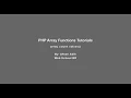 PHP Array Functions - 05 array