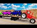 Lagu Flatbed Truck Mcqueen | Transportation with Truck - Pothole vs Car #4 - BeamNG.Drive