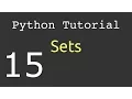 Sets Python Tutorial