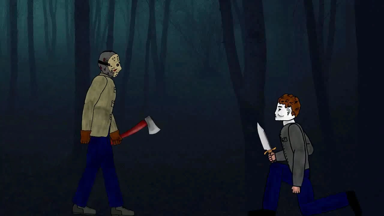 🔥Jason Voorhees vs Michael Myers | Slashers | drawing cartoons 2 [DC2] | dv Animations | 2D Animo