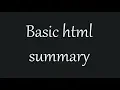 Basic html summary