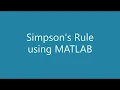 Simpson s Rule Using MATLAB