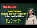Metric Units of Capacity - Converting L to mL and mL to L Math Tutorial Tagalog
