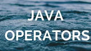 java operators manohar academy