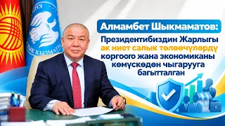 Алмамбет Шыкмаматов: Президентибиздин Жарлыгы ак ниет салык төлөөчүлөрдү коргоого багытталган