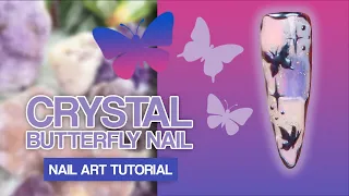 Crystal Butterfly Nail 🦋✨ | Nail Art Tutorial
