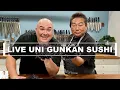 Making A HUGE LIVE UNI Gunkan Sushi FEAT GUGA FOODS