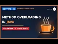 Method overloading in java in hindi L-32 With example Complete java in hindi