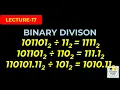 Binary Division Binary Arithmetic Digital System Design Lecture-17