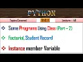 Instance Variable in Python Lecture 49 Pass statement