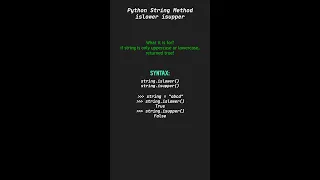 islower isupper - Python String Methods