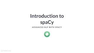 Python Tutorial Introduction to spaCy