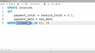 SQL - Updating Multiple Rows By Mosh Hamedani