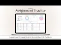 Assignment Tracker Template Step-by-Step Tutorial for Google Sheets Microsoft Excel