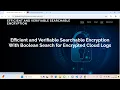 Efficient and Verifiable Searchable Encryption With Boolean Search for Encrypted Cloud Logs