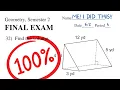 Study Guide for GEOMETRY 2 FINAL EXAM Math Sub Plan Guided Notes PDF