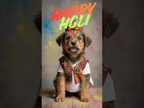 Happy Holi Adorable Desi Pups #shorts #viral