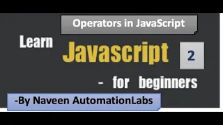Different Operators in JavaScript - Part