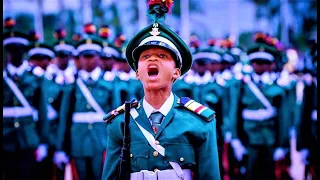 watch when nigerian military school boys takes center stage mr president was amazed 