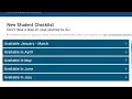 The New Student Checklist