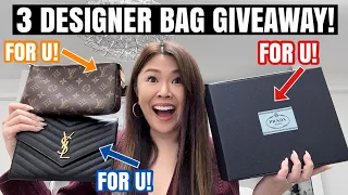  3 designer bag giveaway from lv ysl u0026 prada big announcement 300k giveaway closed 