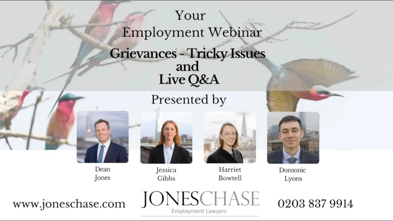 Your Employment Webinar 29 September 2022 - 'Grievance process and tricky legal issues"
