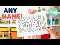 Free Name Coloring Pages Generator Any Name Printable