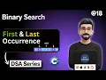 Lecture 18 Binary Search Interview Questions First Last Occurrence DSA Series C