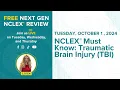 NCLEX Must Know Traumatic Brain Injury TBI