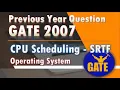SRTF-Shortest Remaining Time First Previous year GATE 2007 CPU Scheduling Operating System