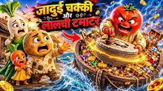 जादुई चक्की और लालची टमाटर 🍅💰 | Magical Chakki Ki Kahani | Hindi Cartoon Story