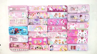 unicorn stationery set for girls stationery collection 😘 geometry,hello kitty,pencil box,sharpener