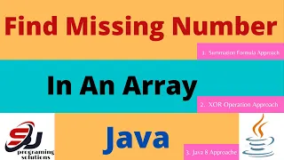Find missing number in array java program to find missing number in an array in java