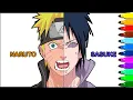 Colouring Naruto Sasuke Face Split Naruto Shippuden Coloring Pages