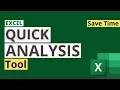 Excel Quick Analysis Tool