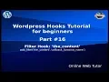 Wordpress Hooks Tutorial for beginners from scratch Filter hook the - content