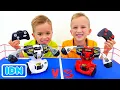 Lagu Vlad dan Niki bermain dengan mobil mainan RC \u0026 robot